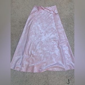 Pink antique satin maxi skirt